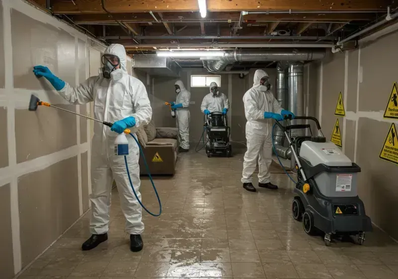 Basement Moisture Removal and Structural Drying process in Johnson County, WY